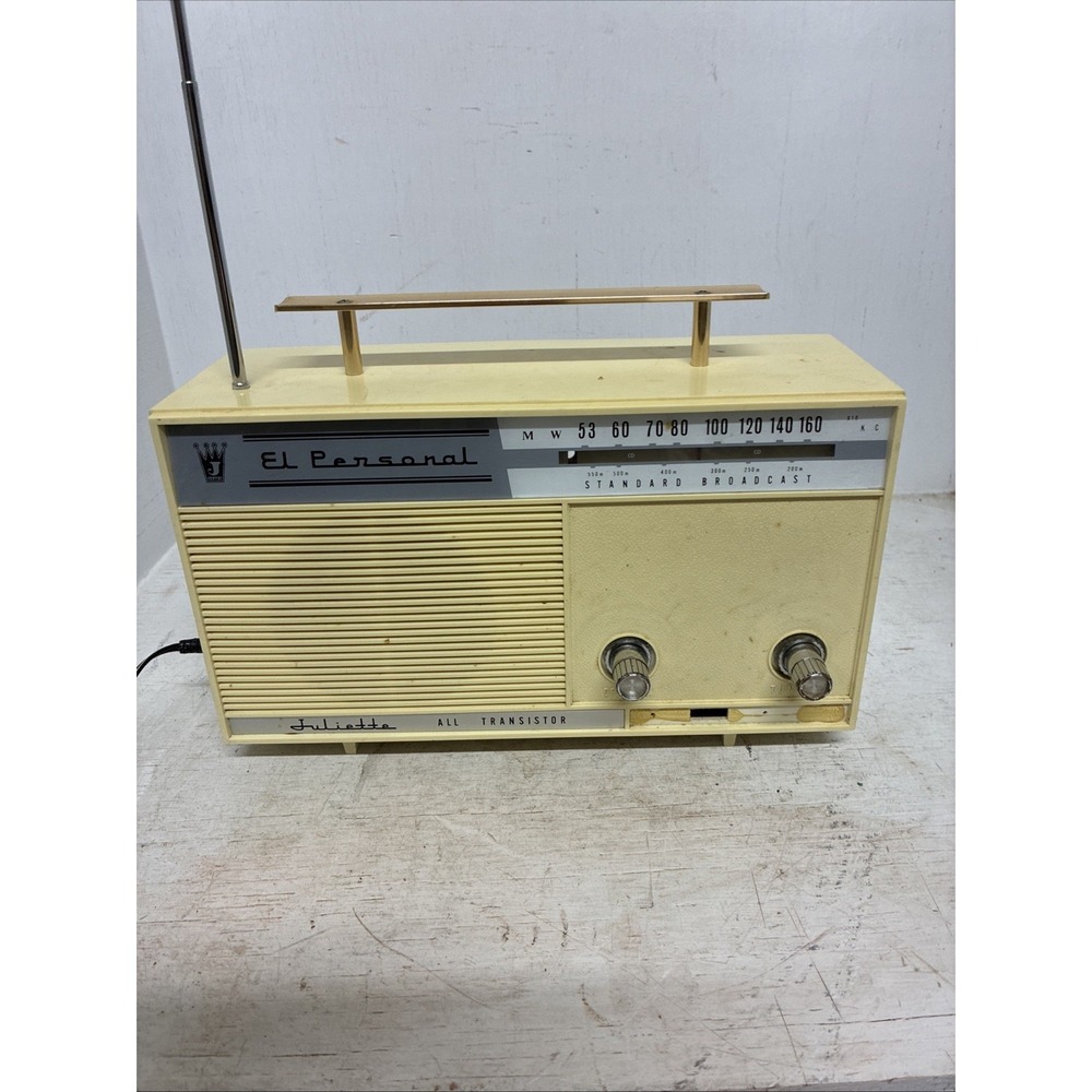 vtg juliette all transistor rt-6 el personal radio For Parts Untested